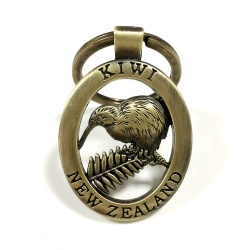 3D antique brass metal alloy keychain