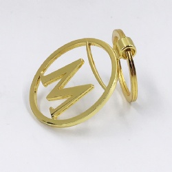 M letter cut out gold keychain