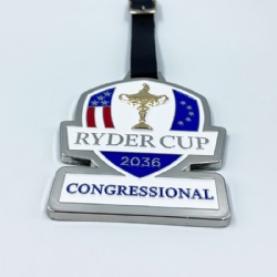 Custom dual plating color golf bag tag