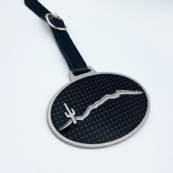 Matt silver metal golf bag tag