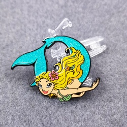 mermaid shaped enamel custom lapel pin