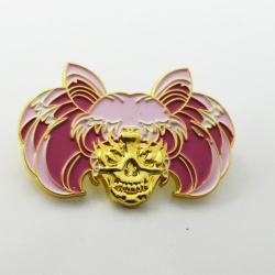 3D soft enamel gold meal badge pin