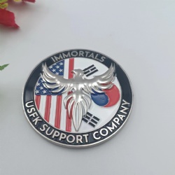 zinc alloy silver metal plating challenge coin