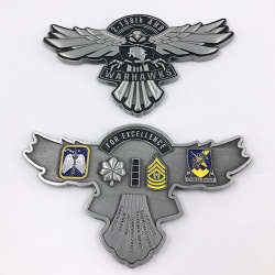 custom eagle shape antique nickel plating metal coin
