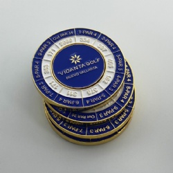 Soft enamel poker chip with gold metal
