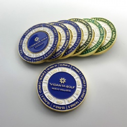 Custom different yardages golf poker chip