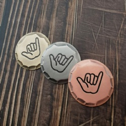 hammered edge ball marker with custom design