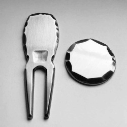 antique nickel metal blank hammered edge divot tool ball marker
