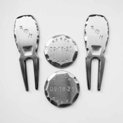 antique nickel custom hammered edge divot tool ball marker