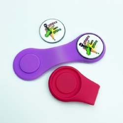 Red silicone hat clip with ball marker