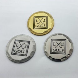 Antique metal Hammered edge golf ball marker