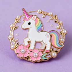 Acrylic diamond lapel pin and UV printing lapel pin