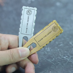 antique silver/  gold custom hammered edge divot tool ball marker