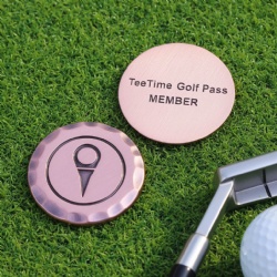 Hand Forged Hammered edge custom logo golf ball marker