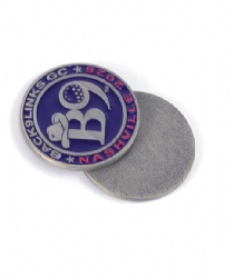 soft enamel custom logo with brass and red metal ball markers