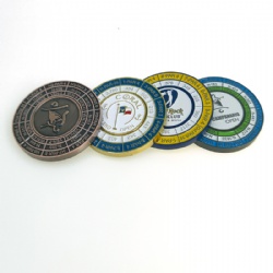 custom logo golf magnetic metal poker chip ball marker