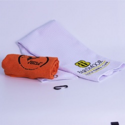 waffle golf towel with embroidered logo