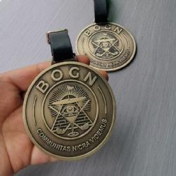 antique metal golf name tag