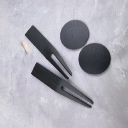 black color engraved golf divot tool ball marker