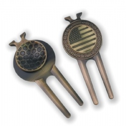 metal golf divot tool with ball marker