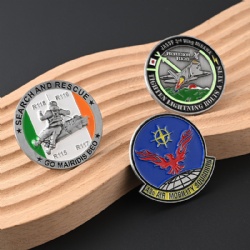 metal zinc alloy silver enamel challenge coin