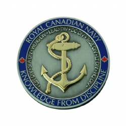 metal zinc alloy two tone plated enamel challenge coin