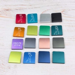 Various color blank aluminum golf hat brim clip with laser engraving logo