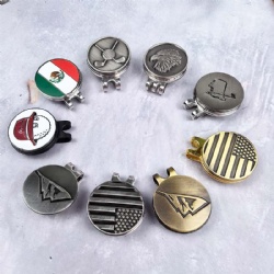 metal magnetic golf hat clip with ball marker