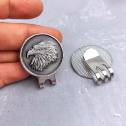 metal magnetic golf hat clip with 3D eagle design ball marker