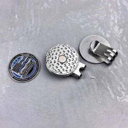 metal magnetic golf hat clip with ball marker