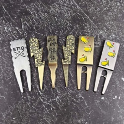 Free mold fee hand forged golf blank divot repair tool golf pitch fork