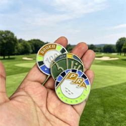 custom shaped enamel golf ball marker with uv printing