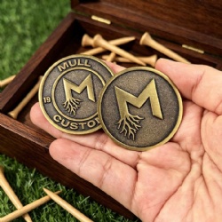 round shaped custom embossed logo golf ball marker