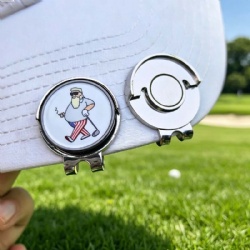 metal magnetic golf hat clip with ball marker
