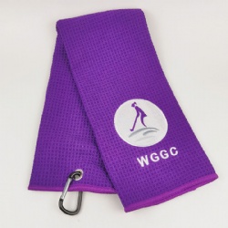 waffle golf towel with embroidered logo