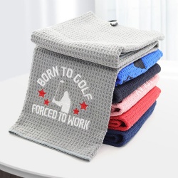 different color waffle golf towel