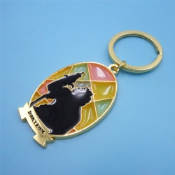 gold transparent glass enamel keychain
