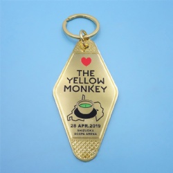 gold motel room keychain