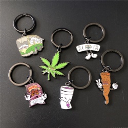 Custom made black nickel enamel keychain