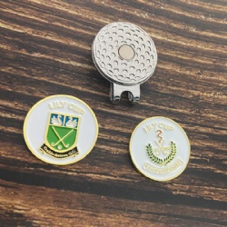 Silver metal hat clip with ball marker
