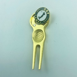 metal golf divot tool with ball marker