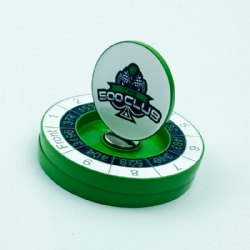 Green metal poker chip